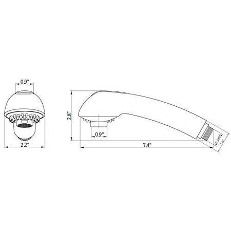 Dura Faucet Dura Faucet RV Kitchen Faucet Designer Toggling Pull-Out Sprayer Replacement Faucets Only - Outdoor Depot
