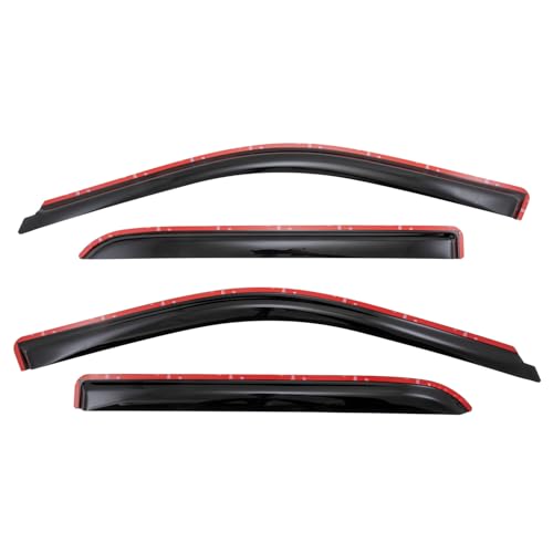 TrailFX Rain Guards Fits 2011-2018 Ram 1500 Window Vents 4-PC Low Profile in-Channel Smoke Window Vents Acrylic Rainguards Snap-in Installation Set of 4 Rain Guards TrailFX 4109IC