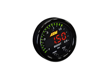 AEM AEM 30-0306 X-Series Boost Pressure Gauge 52mm, Black - Outdoor-Depot.us