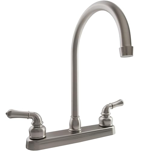 Dura Faucet Dura Faucet DF-PK330HC-SN RV J-Spout Kitchen Sink Faucet (Brushed Satin Nickel) - Outdoor Depot