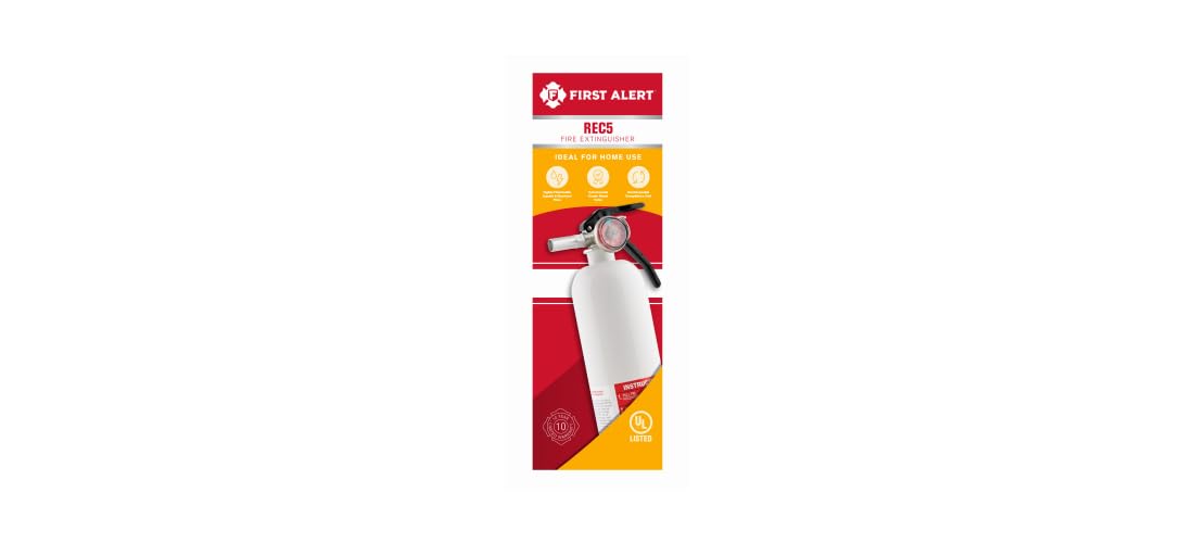 First Alert First Alert REC5 Recreation Fire Extinguisher, UL Rated 5-B:C, White, 1-Pack - Outdoor Depot