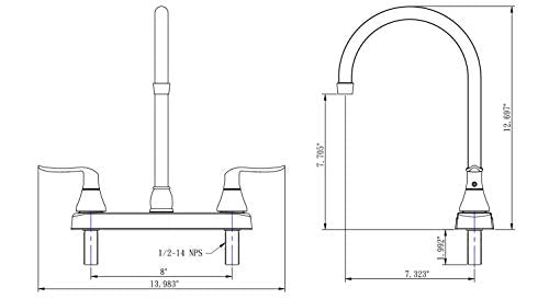 Dura Faucet Dura Faucet DF-PK330HLH-MB RV Elegant J-Spout Swivel Kitchen Sink Faucet - Two Handle (Matte - Outdoor Depot