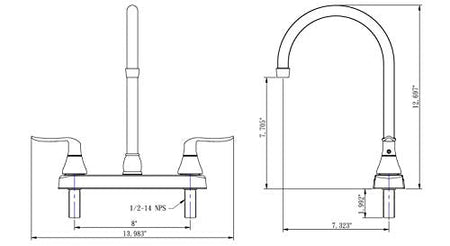 Dura Faucet Dura Faucet DF-PK330HLH-MB RV Elegant J-Spout Swivel Kitchen Sink Faucet - Two Handle (Matte - Outdoor Depot