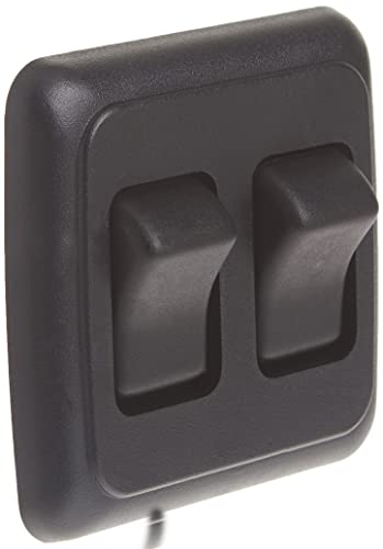 JR Products JR Products 12235 Black Double SPST On-Off Switch with Bezel - Outdoor Depot