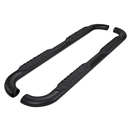 Trailfx TrailFX Truck Side Step Bars 4 Inch Oval Bent Nerf Bar Side Steps with Step Pads Titanium Black - Outdoor Depot