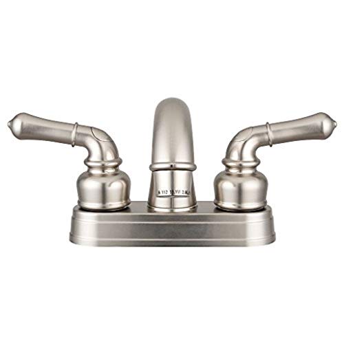 Dura Faucet Dura Faucet DF-PL620C-SN RV Bathroom Sink Faucet - Smooth Turning 2-Lever (Brushed Satin Nickel) - Outdoor Depot
