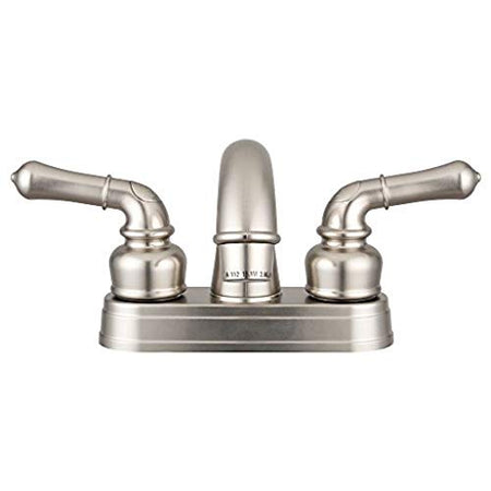 Dura Faucet Dura Faucet DF-PL620C-SN RV Bathroom Sink Faucet - Smooth Turning 2-Lever (Brushed Satin Nickel) - Outdoor Depot