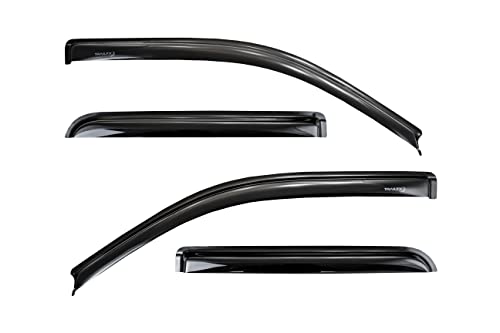 TrailFX Rainguard Window Vents Fits Ford F-150 SuperCab 2015-2025 Smoked Acrylic Low Profile Tape-On Side 4 Piece Window Deflectors TrailFX 4974H