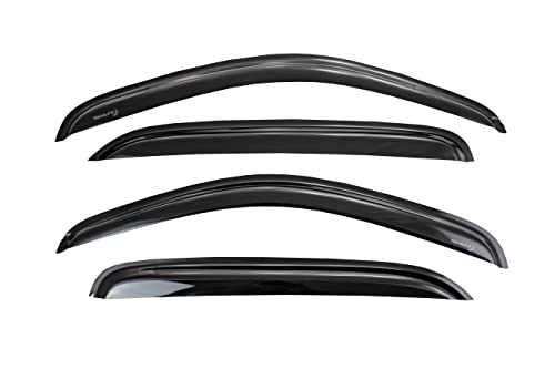 TrailFX Rainguard Window Vents Fits Chevrolet Silverado 1500 Crew Cab 2014-2018 Smoke Acrylic Low Profile Tape-On Side Four Piece Window Deflectors TrailFX 4536H