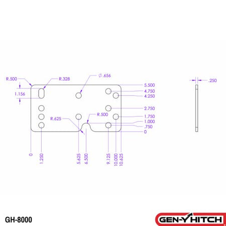 GEN-Y Hitch GEN-Y Hitch ¼ Filler Shims for Executive Coupler Hitch, 12.5" Wide Wings, Set of 2 - Outdoor Depot
