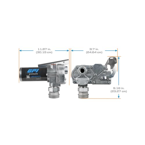GPI GPI - M-150 Series Fuel Transfer Pump, Automatic Shut-Off Nozzle, 15 GPM, 12 Volt (110000-100) - Outdoor Depot