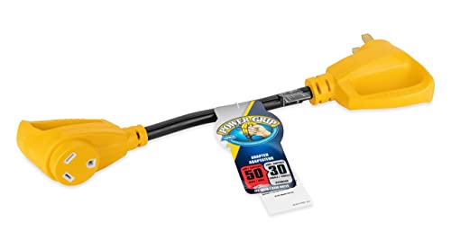 Camco Camco PowerGrip Dogbone RV Electrical Adapter - Features Heavy-Duty 50-Amp Male and 30-Amp Female - Outdoor Depot