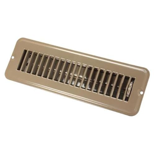 JR Products JR Products 02-28915 Dampered Floor Register - 2" x 10", Brown - Outdoor Depot