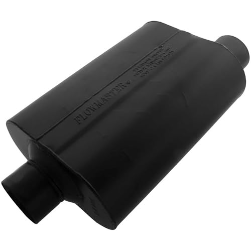 Flowmaster Super 40 Series Chambered Muffler - 3.0” Center In/Offset Out - Aggressive Sound - Aluminized Steel - Perfect for Muscle Cars, Lifted Trucks, Street Rods, and High-Torque Builds (953047)