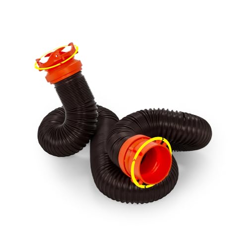 Camco RhinoFLEX Heavy Duty 10ft RV Sewer Hose Extension Kit with Swivel Fitting - Extends Your Sewer Hose to Fit Your Needs (39764)