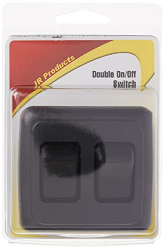 JR Products JR Products 12235 Black Double SPST On-Off Switch with Bezel - Outdoor Depot