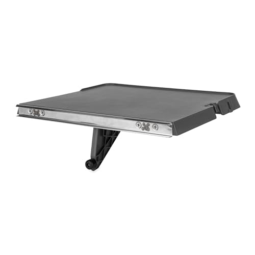 Camco RV Rail Mount Table - Features Hook and Holes for Hanging Grill Utensils & Measures 16 13/16-Inches Wide x 12 11/16-Inches Deep (58175)
