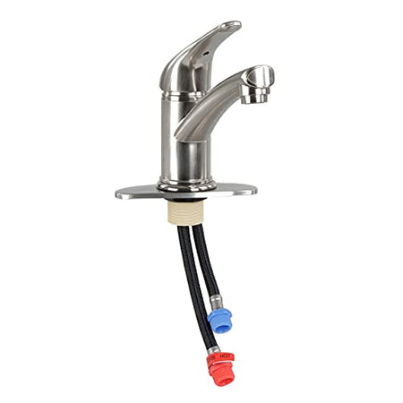 Empire Faucets Empire Faucets SL70LVRN-E Single Handle Bathroom Faucet with Extended Reach Spout - Brushed - Outdoor Depot