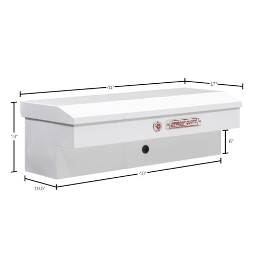 Weather Guard Weather Guard Model 185-3-04 41in Lo-Side Truck Box, Steel, White, 3.0 cu ft capacity - Outdoor Depot