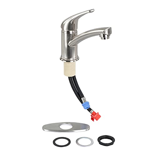 Empire Faucets Empire Faucets SL70LVRN-E Single Handle Bathroom Faucet with Extended Reach Spout - Brushed - Outdoor Depot