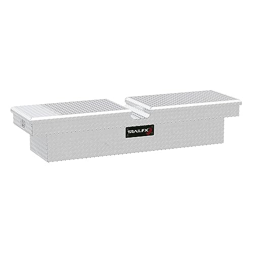 Trailfx TrailFX Truck Tool Box Crossover Standard Single Lid Diamond Tread Bright Polished 16 Gauge Aluminum - Outdoor Depot