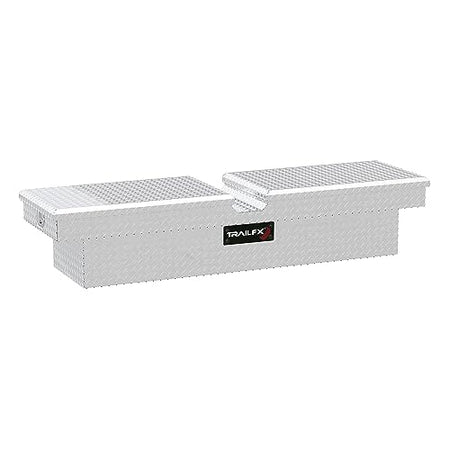 Trailfx TrailFX Truck Tool Box Crossover Standard Single Lid Diamond Tread Bright Polished 16 Gauge Aluminum - Outdoor Depot