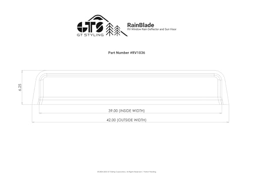GT Styling RainBlade RV Window Deflector and Sun Visor (Fits 32-37 inch Wide Window) Smoke - Outdoor Depot
