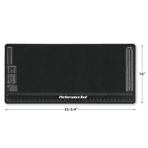 Performance Tool Performance Tool W88977 Neoprene Mat with Ruler and Reference Charts, Chemical Resistant, - Outdoor Depot