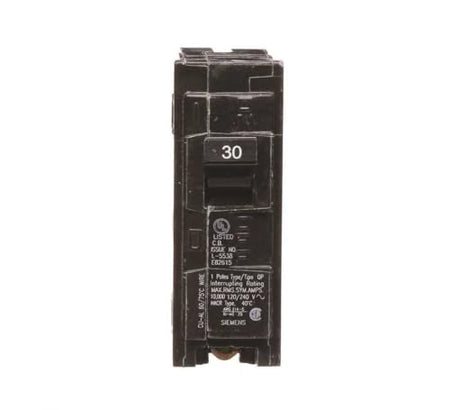SIEMENS Siemens -HI Q130 30-Amp Single Pole Type QP Circuit Breaker, Black - Outdoor Depot