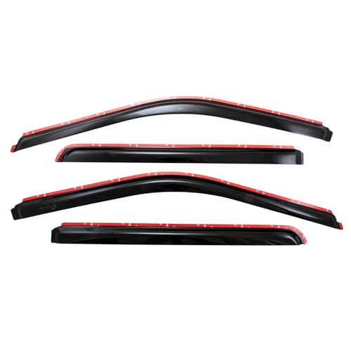 TrailFX Window Vents Fits 2015-2025 Ford F-150 SuperCrew in-Channel Smoked Rainguards 4-Piece Low Profile Acrylic Rainguard Set TrailFX 4975IC