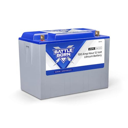 Battle Born Batteries 100Ah 12V Lithium-Ion (LiFePO4) RV, Marine, Solar, & Off Grid Battery - Internal BMS, - Outdoor-Depot.us