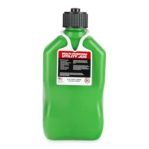 VP Racing VP Racing 5.5 Gallon Square Motorsport Storage Container Green - Includes Jug Lid and Vent Cap - Outdoor Depot