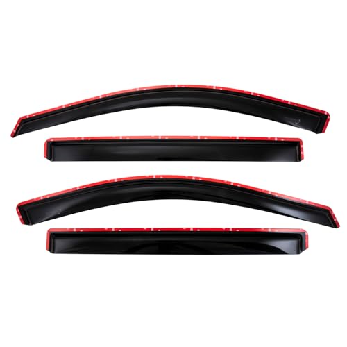 TrailFX Window Vents Fits Chevrolet Silverado 1500 Crew Cab 2023-2025 in-Channel Smoked Rainguards 4-Piece Low Profile Acrylic Rainguard Set TrailFX 4805IC