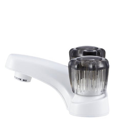 Dura Faucet Dura Faucet DF-PL720S-WT RV Bathroom Faucet with Smoked Acrylic Knobs and Shower Hose Diverter - Outdoor Depot