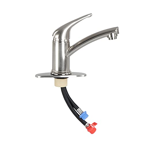 Empire Faucets Empire Faucets SL70LVRN-E Single Handle Bathroom Faucet with Extended Reach Spout - Brushed - Outdoor Depot