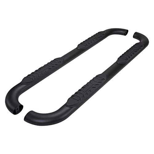 Trailfx TrailFX Truck Side Step Bars 4 Inch Oval Bent Nerf Bar Side Steps with Step Pads Titanium Black - Outdoor Depot