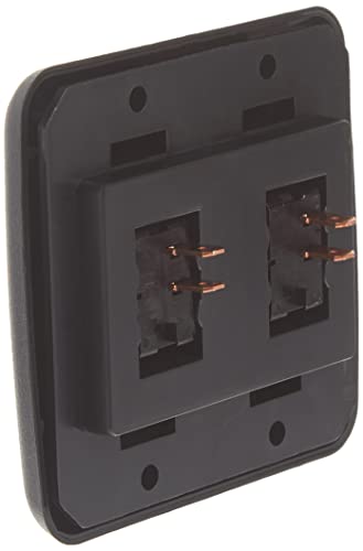 JR Products JR Products 12235 Black Double SPST On-Off Switch with Bezel - Outdoor Depot