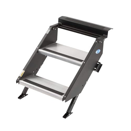 MORryde MORryde STP-202 StepAbove Fold-Up RV Entry Step - 2-Step (9" Step Rise), Fits 26" to 28" Door Width - Outdoor Depot