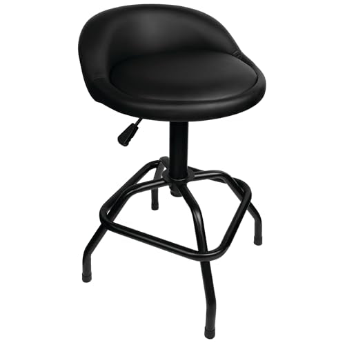 Performance Tool Performance Tool W85011 Pneumatic Swivel Bar Stool with Back Support, 360-Degree Swivel, - Outdoor Depot