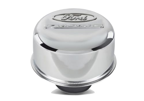 Compatible with/Replacement for Ford Performance Parts - 302-215 - Chrome Steel Breather W/Compatible with/Replacement for Ford Racing Logo