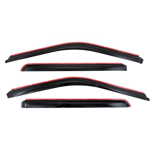 TrailFX Window Vents Fits Ford F-250 Super Duty Crew Cab 2017-2025 in-Channel Smoked Rainguards 4-Piece Low Profile Acrylic Set TrailFX 4381IC