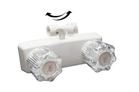 Dura Faucet Dura Faucet DF-SA100A1-WT RV Shower Faucet Valve Diverter with 2-Knobs for Exterior Shower Boxes - Outdoor Depot