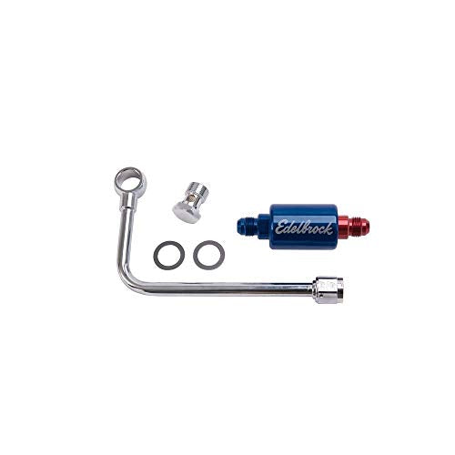 Edelbrock Edelbrock 8134 Chrome Fuel Line, Red/Blue - Outdoor Depot