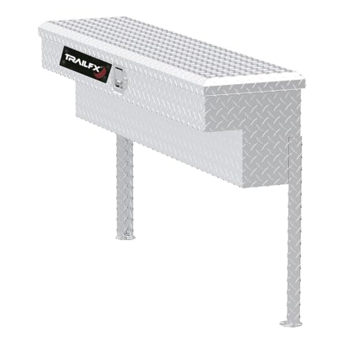 Trailfx TrailFX Side Mount Tool Box Single Lid with Struts Polished 16-Gauge Diamond Tread Aluminum 3 Cubic - Outdoor Depot