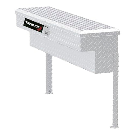 Trailfx TrailFX Side Mount Tool Box Single Lid with Struts Polished 16-Gauge Diamond Tread Aluminum 3 Cubic - Outdoor Depot