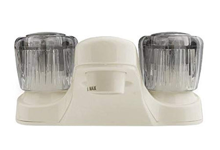 Dura Faucet Dura Faucet DF-PL700S-BQ RV Bathroom Faucet with Smoked Acrylic Knobs (Bisque Parchment) - Outdoor Depot
