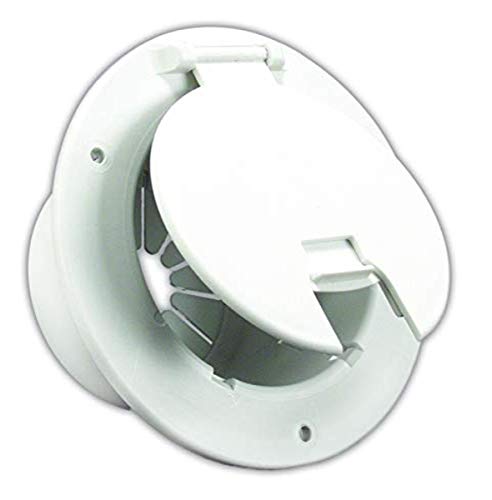 JR Products JR Products 541-2-A Polar White Deluxe Round Electric Cable Hatch with Back - Outdoor Depot