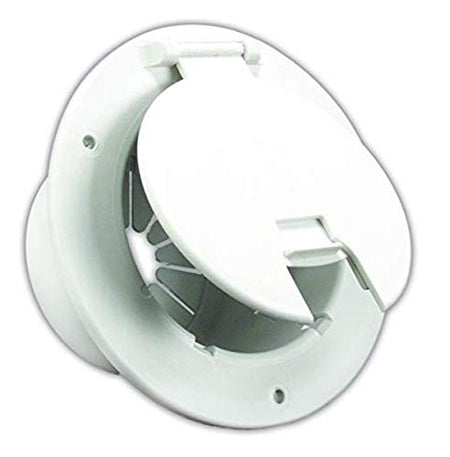 JR Products JR Products 541-2-A Polar White Deluxe Round Electric Cable Hatch with Back - Outdoor Depot
