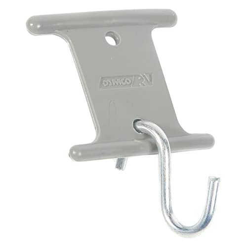 Camco Gray RV Party Light Holder - Easily Slides Into Awning Roller Bar Channel, Each Hanger Supports Up to 15 lbs - 7 Pack (42693)