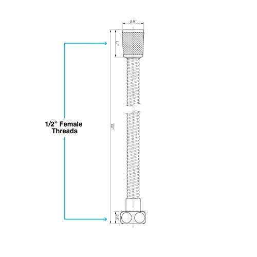 Dura Faucet Dura Faucet DF-SA200-CP RV 60 inch Flexible Stainless Steel Handheld Shower Head Hose (Chrome) - Outdoor Depot